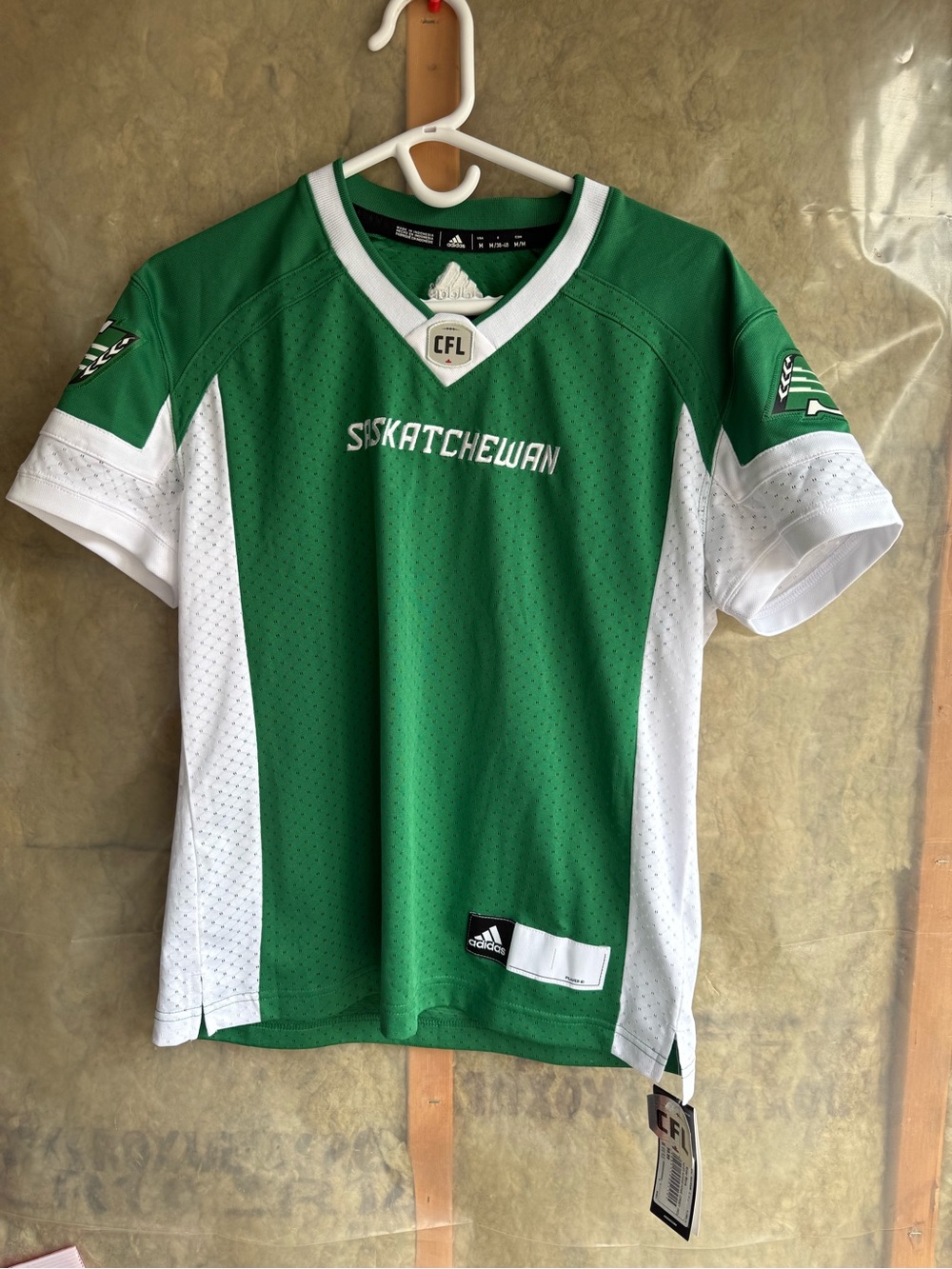 adidas Saskatchewan Green and White Women’s Football Jersey